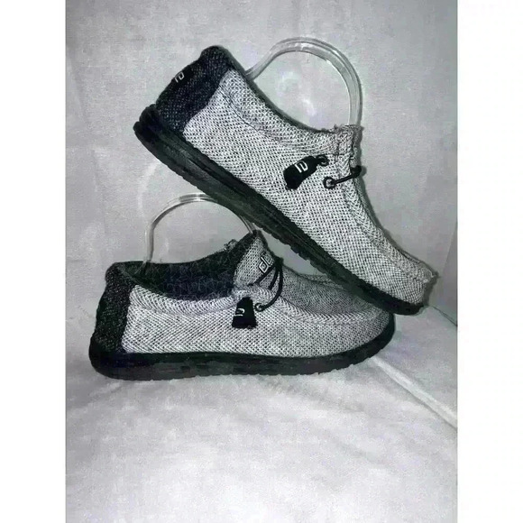 Hey Dude Wally Stretch Poly Slip on Sneaker Mens Sz 8 -‎ Grey & Black (Dark Web) - Picture 5 of 9